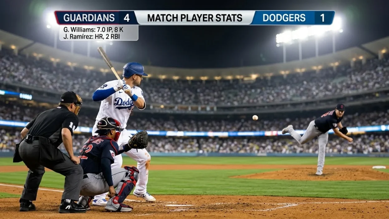 Dodgers vs Cleveland Guardians Match Player Stats
